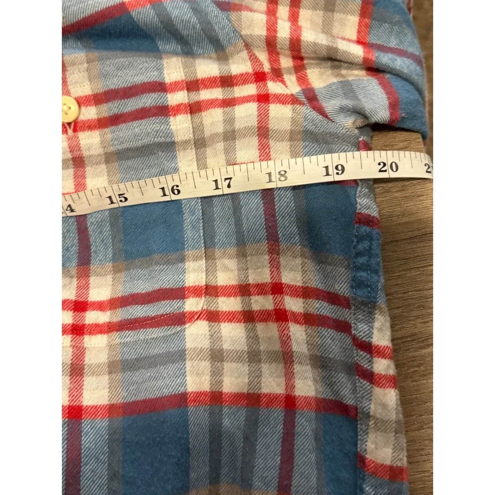 J Crew Flannel Shirts 2 shirt bundle men's size medium Red Plaid‎ is Slim Fit